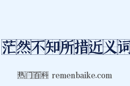 茫然不知所措近义词是什么意思的图片